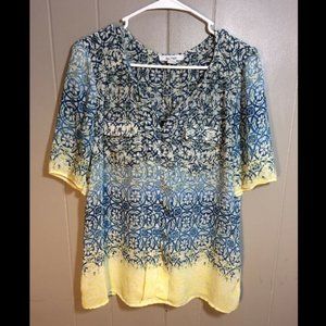 Boho Ethnic Flowy Women's Top L